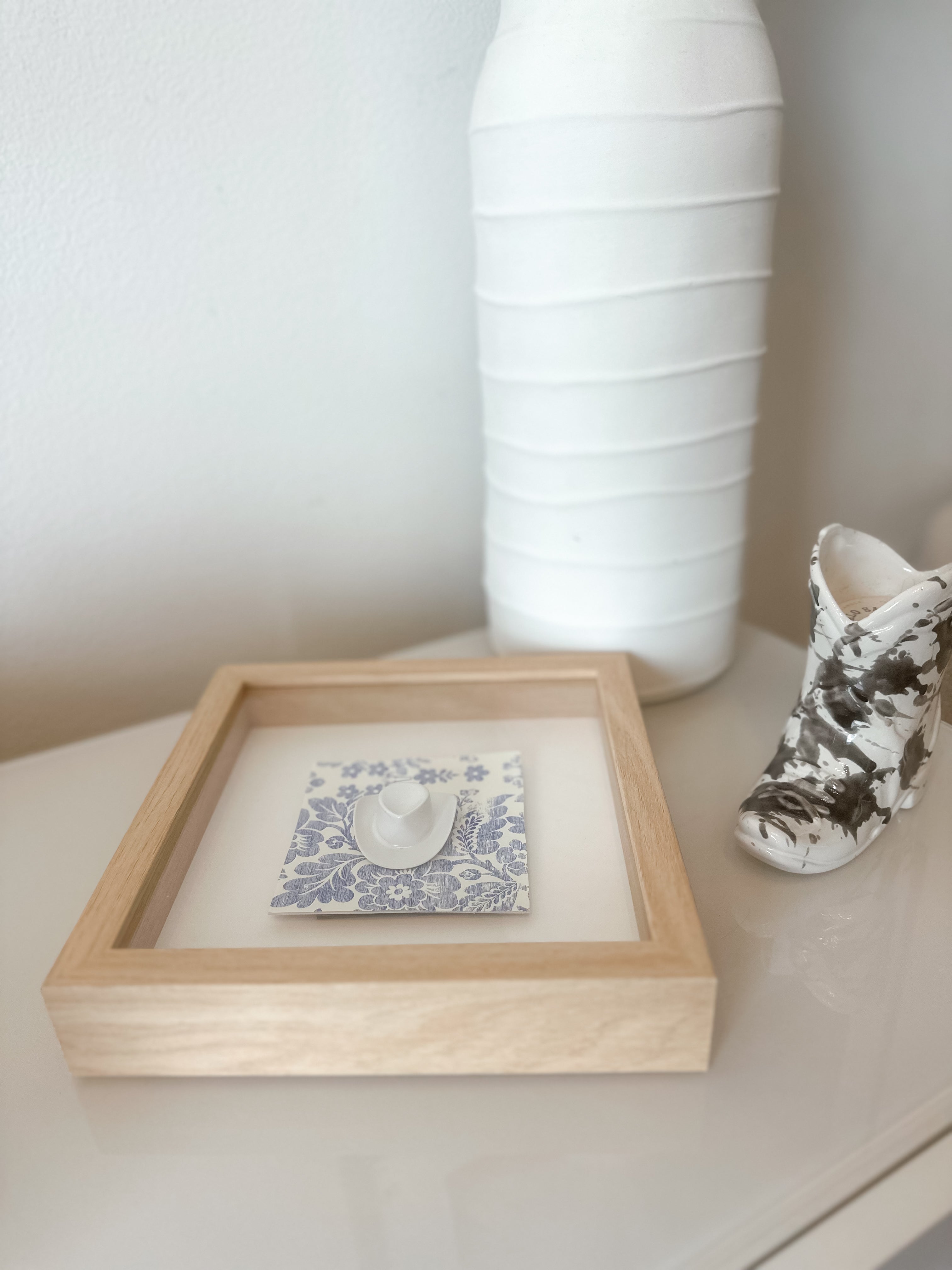 Blue and white 8x8 natural wood