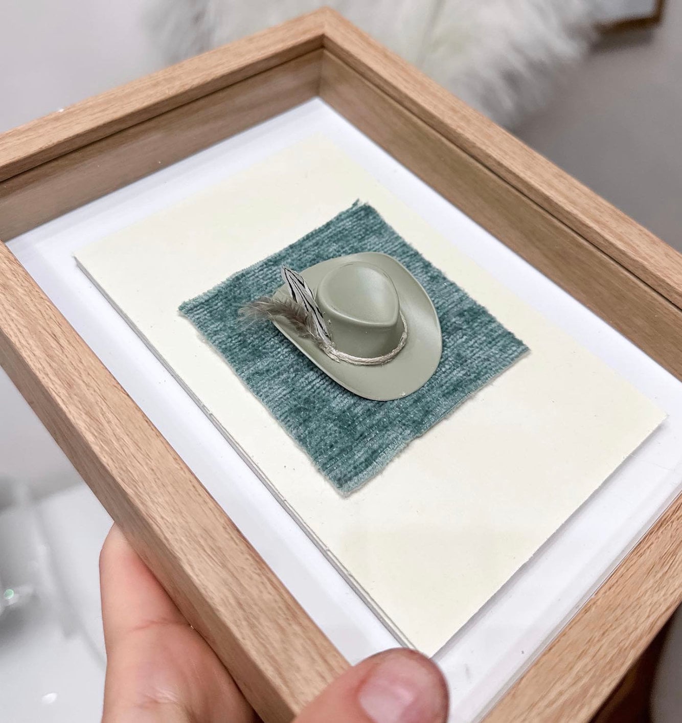 Turquoise 5x7- 3D Western Feathered Hat